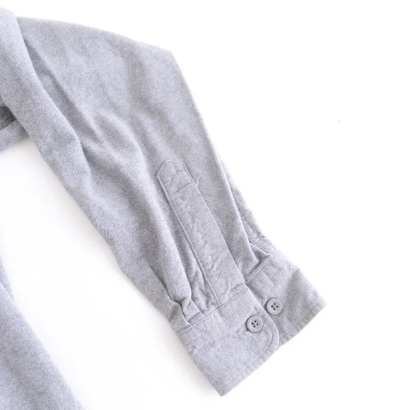 Vintage L.L. Bean Gray 100% Thick Cotton Outdoor Warm Button Up Shirt XLT - Picture 4 of 11